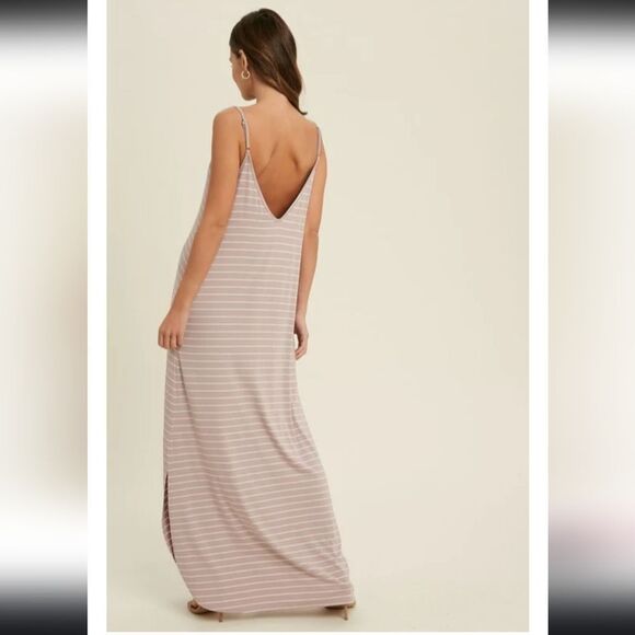 Wishlist striped maxi dress sleeveless pockets size small - Picture 10 of 13